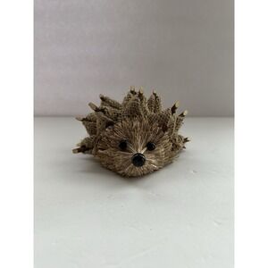Rustic Hedgehog Figurine Burlap Jute Twig Natural Fiber Woodland Fall Decor 6"